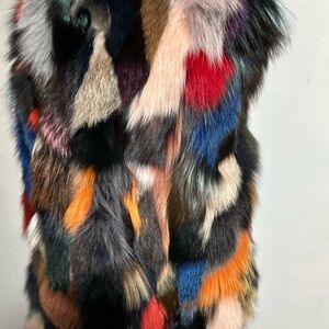 Colorful Real Fox Fur Vest